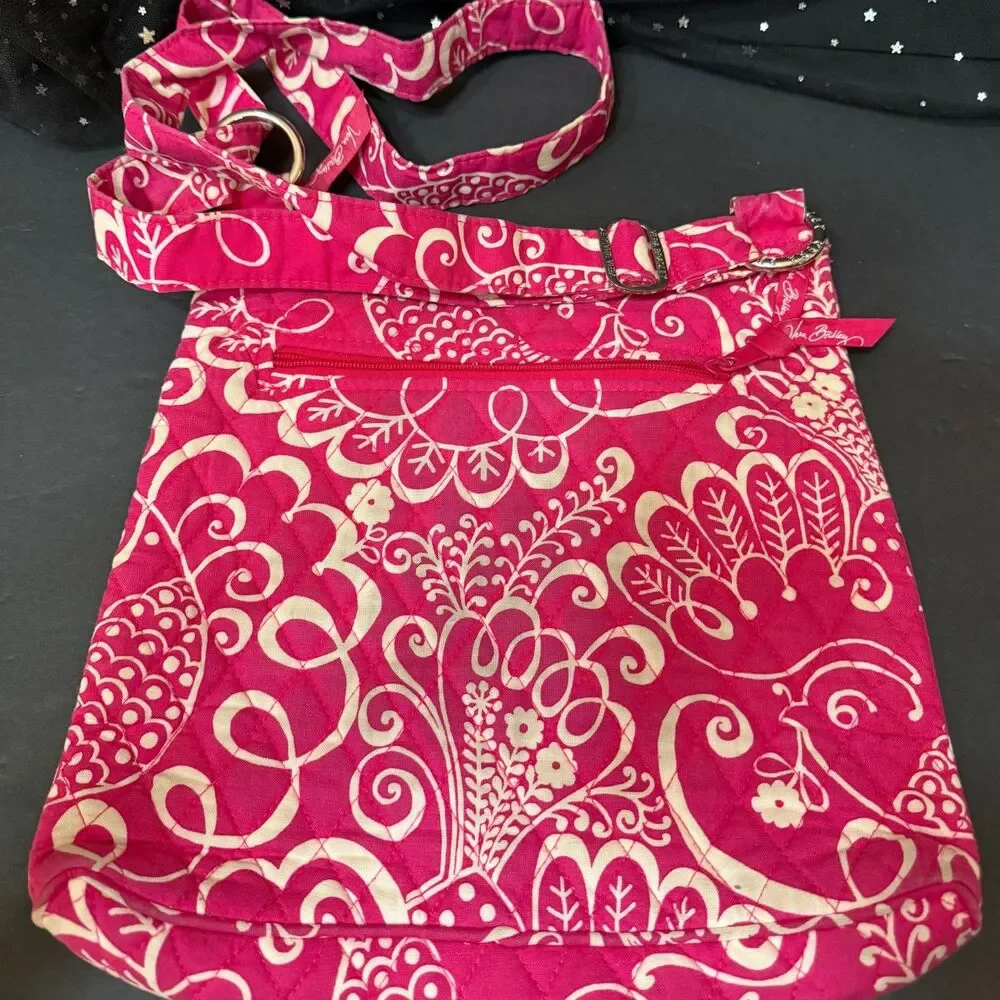 Vera Bradley Hipster Crossbody Twirly Bird Pink Retired 2010-2011